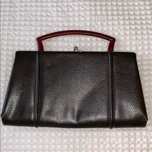 Vintage Brown Leather Handbag/Clutch